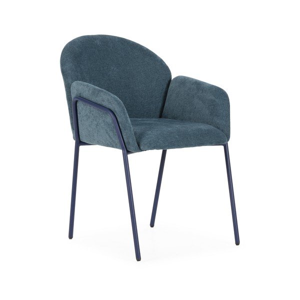 Zili polsterēti ēdamistabas krēsli (2 gab.) Aslin – MOME