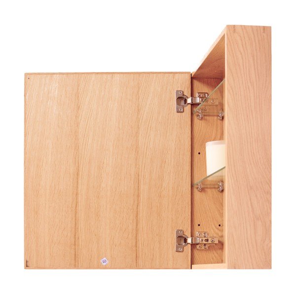 Ozolkoka sienas spogulis ar plauktu Mezza Wireworks, 45 x 55 cm-image-1