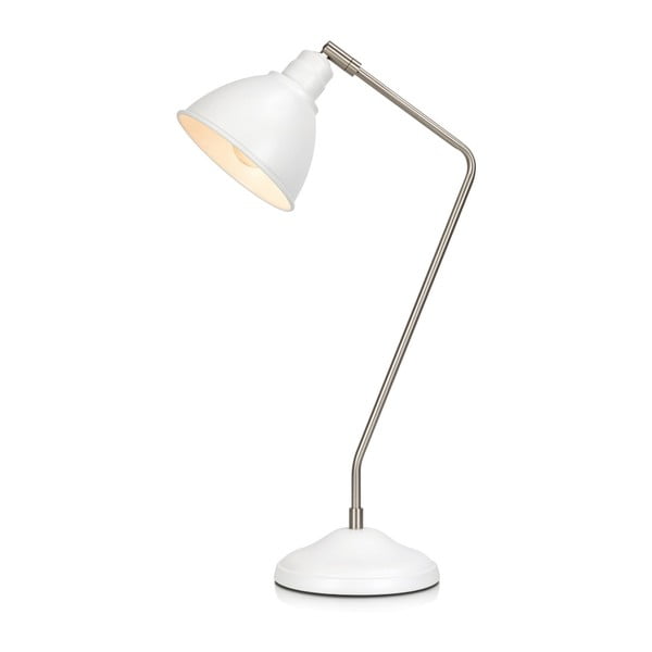 Balta galda lampa ar sudraba detaļām Markslöjd Coast