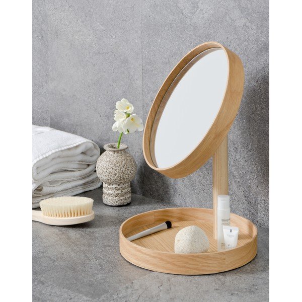 Kosmētiskais spogulis ar ozolkoka rāmi Wireworks Cosmos, ø 25 cm-image-1