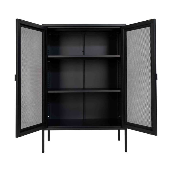 Melna metāla vitrīna 80x120 cm Melbourne – House Nordic-image-2