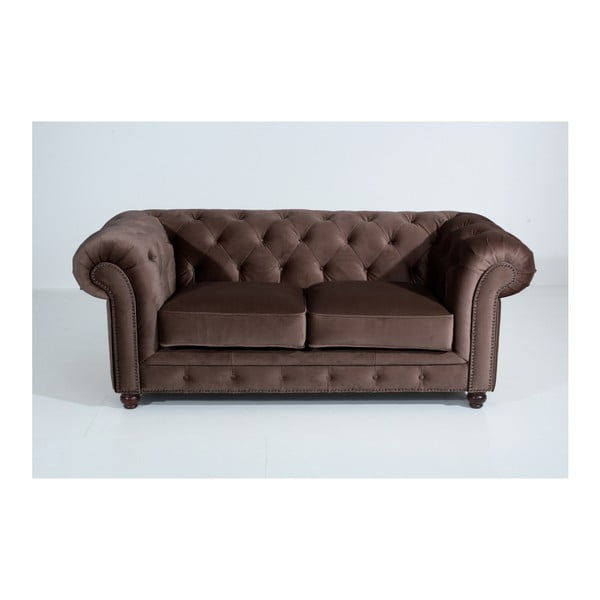 Tumši brūns Max Winzer Orleans Velvet dīvāns, 196 cm