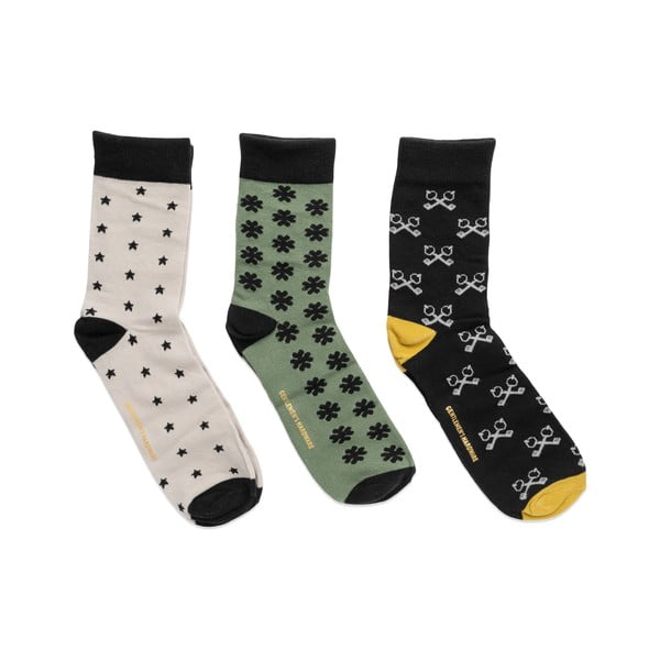 Vīriešu zeķes 41–45 izmērs ar 3 pāriem komplektā Lucky – Gentlemen's Hardware-image-1