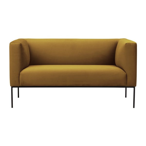 Dzeltens samta dīvāns Windsor & Co Sofas Neptune, 145 cm