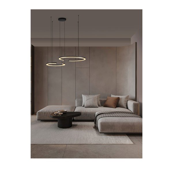 Matēti melna alumīnija LED piekaramā lampa ar regulējamu spilgtumu Greamy – Nova Luce-image-1