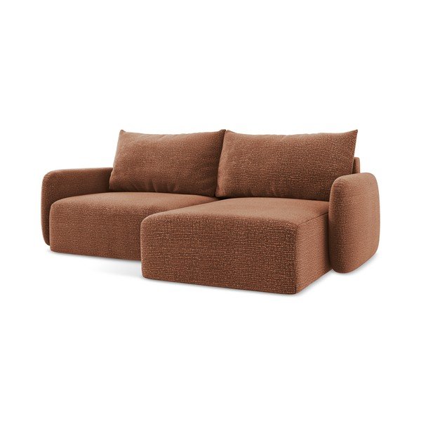 Ķieģeļu sarkans salokāms/ar uzglabāšanas vietu stūra dīvāns (ar labo stūri) Kalena – Makamii-image-1