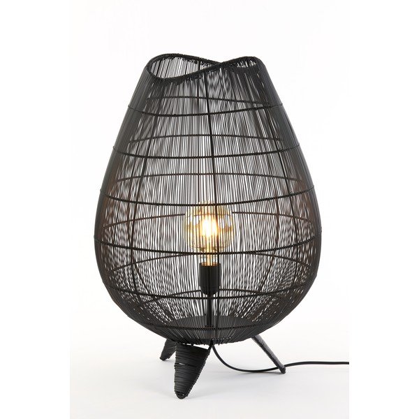 Matēti melna galda lampa ar metāla abažūru (augstums 56 cm) Yumi – Light & Living-image-2