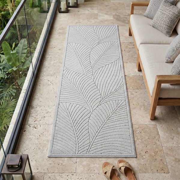Sudraba krāsas iekštelpu un āra celiņa paklājs 80x250 cm Nova 1203 – Ayyildiz Carpets-image-1