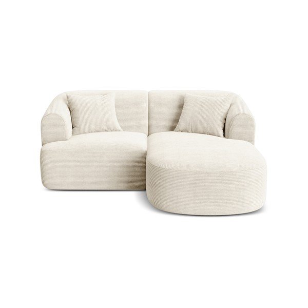 Bēšs velveta stūra dīvāns (ar labo stūri/ar zvilni) Campi – Cosmopolitan Design