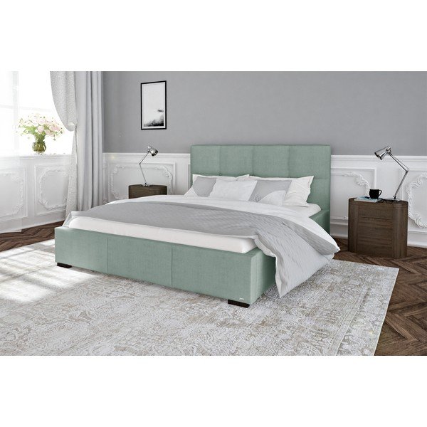 Gaiši zila divguļamā gulta ar režģi un uzglabāšanas vietu Guy Laroche Home Fascination, 180 x 200 cm-image-1