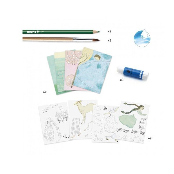 Mākslas komplekts ar akvareļu krītiņiem Djeco Atelier Nature-image-1