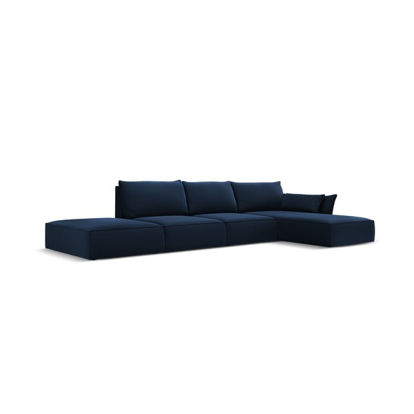 Tumši zils samta stūra dīvāns (ar labo stūri/ar zvilni) Vanda – Mazzini Sofas-image-2