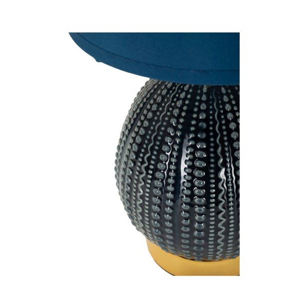 Zila keramikas galda lampa ar auduma abažūru (augstums 30,5 cm) Flavi – Mauro Ferretti-image-3