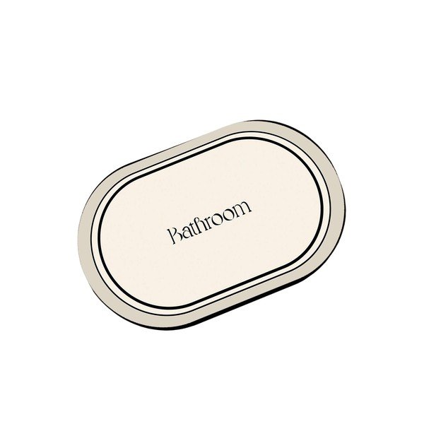 Krēmkrāsas vannas istabas paklājiņš 60x100 cm Farbelle – Foutastic