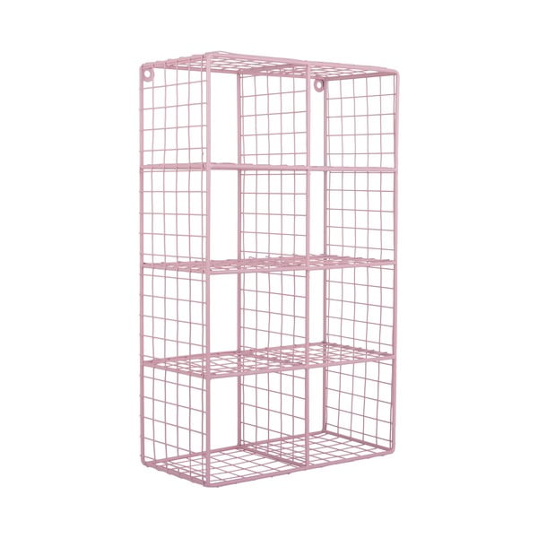 Gaiši rozā daudzlīmeņu tērauda sienas plaukts 30 cm Reja – PT LIVING-image-2