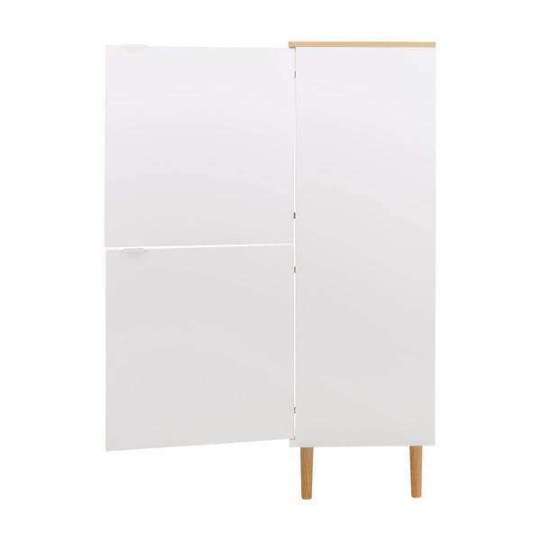 Balta/dabīga toņa augsta kumode ar ozolkoka imitāciju 109x137 cm Skagen – Tenzo-image-3