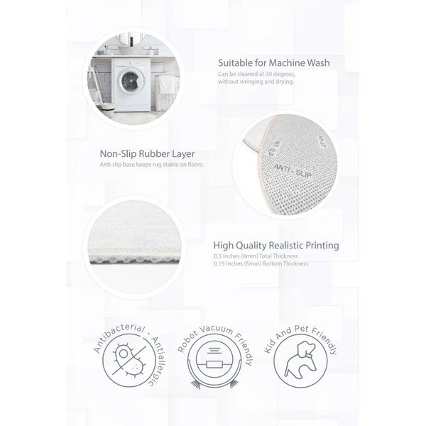 Mazgājams bērnu paklājs ø150 cm Dainty Animals – Mila Home-image-4