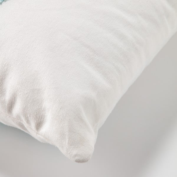 Zili balts kokvilnas spilvena pārvalks Kave Home Keila, 45 x 45 cm-image-3