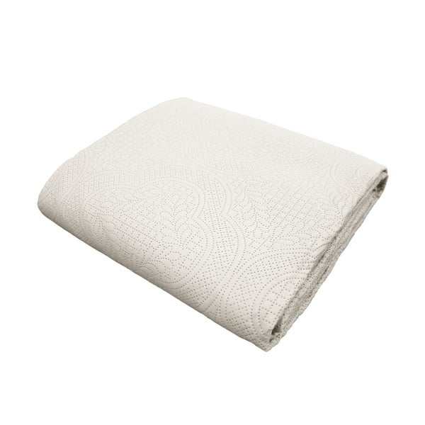 Krēmkrāsas mikrošķiedras gultas pārklāja un spilvendrānas komplekts 240x260 cm Romane – douceur d'intérieur