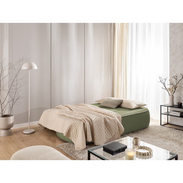 Haki/bēšs samta salokāms/ar uzglabāšanas vietu dīvāns 210 cm Saga – Ropez-image-4
