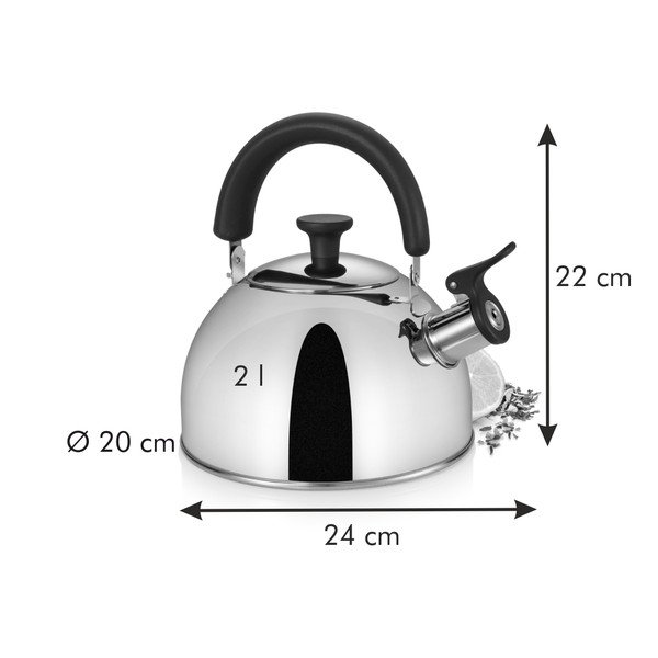 Nerūsējošā tērauda tējkanna sudraba krāsā 2 l Perfecta – Tescoma-image-2