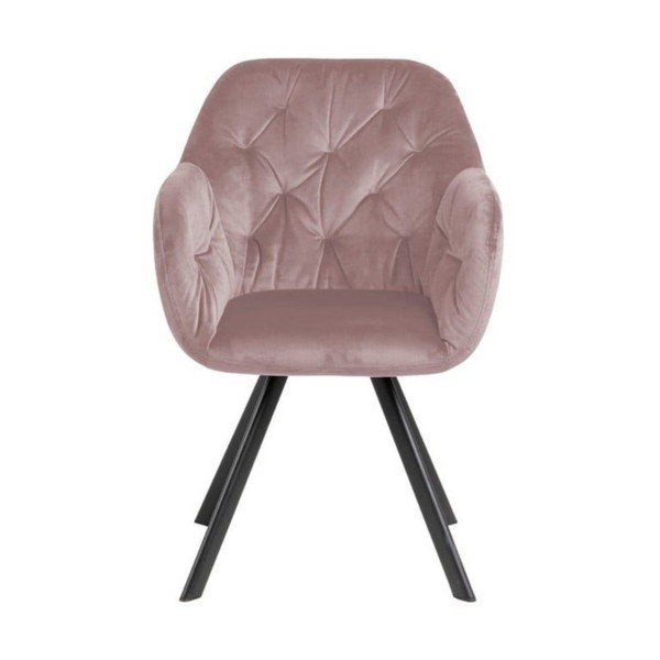 Gaiši rozā polsterēts ēdamistabas krēsls ar roku balstiem Lola – Actona-image-1