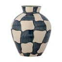 Zila/krēmkrāsas stikla ar rokām apgleznota vāze (augstums 24 cm) Check – Bloomingville