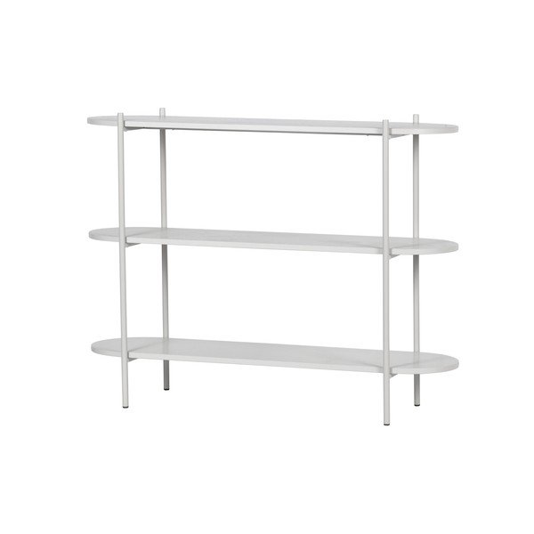 Gaiši pelēks oša masīvkoka grāmatplaukts 120x92 cm Tender – BePureHome-image-2