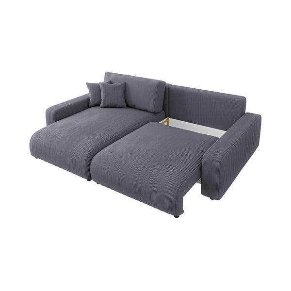 Tumši pelēks velveta salokāms stūra dīvāns (ar maināmu stūri) Sara – Ropez-image-2