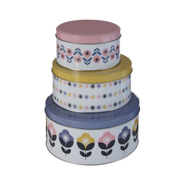 Metāla uzglabāšanas kastes ar vāku (3 gab.) Joni – Premier Housewares-image-1