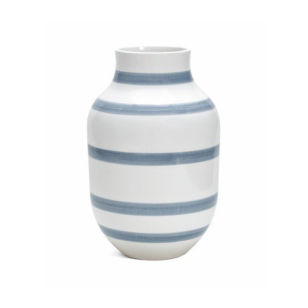Gaiši zili balta keramikas vāze Kähler Design Omaggio, augstums 30,5 cm