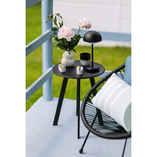 Melns dārza krēsls no mākslīgās rotangpalmas Bonami Selection Avocado-image-2