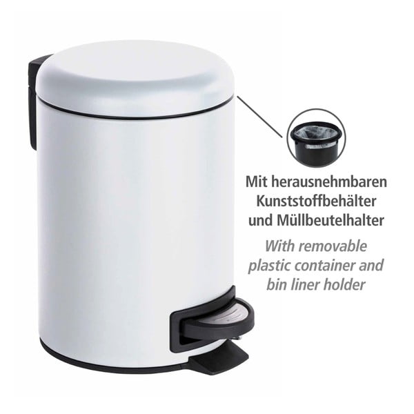 Balts atkritumu grozs Wenko Leman, 3 l-image-4