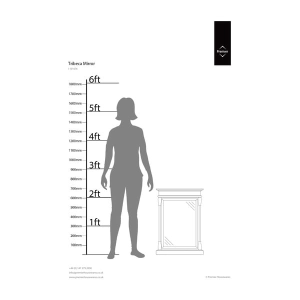 Sienas spogulis ar masīvkoka rāmi 50x70 cm Tribeca – Premier Housewares-image-1