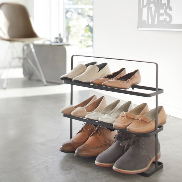 Melns metāla apavu statīvs Tower Shoe Rack – YAMAZAKI-image-2