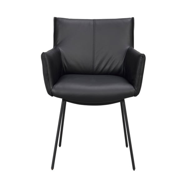 Melni polsterēti ēdamistabas krēsli (2 gab.) Hinckley – Rowico-image-2
