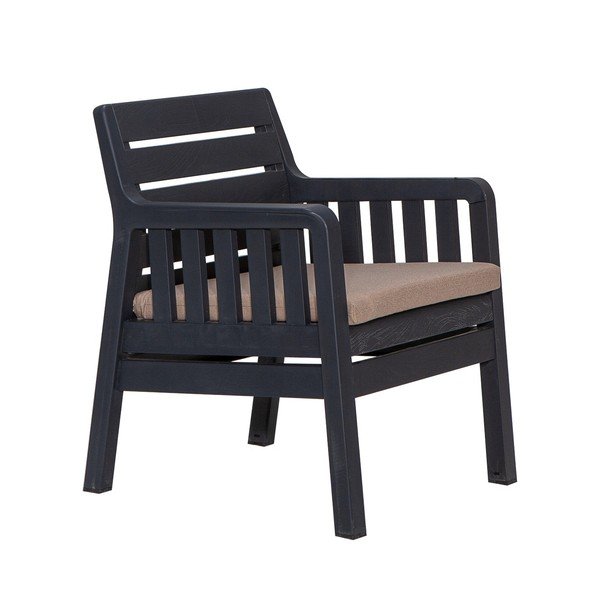 Antracīta pelēks dārza atpūtas komplekts 2 personām Lara – Floriane Garden-image-1