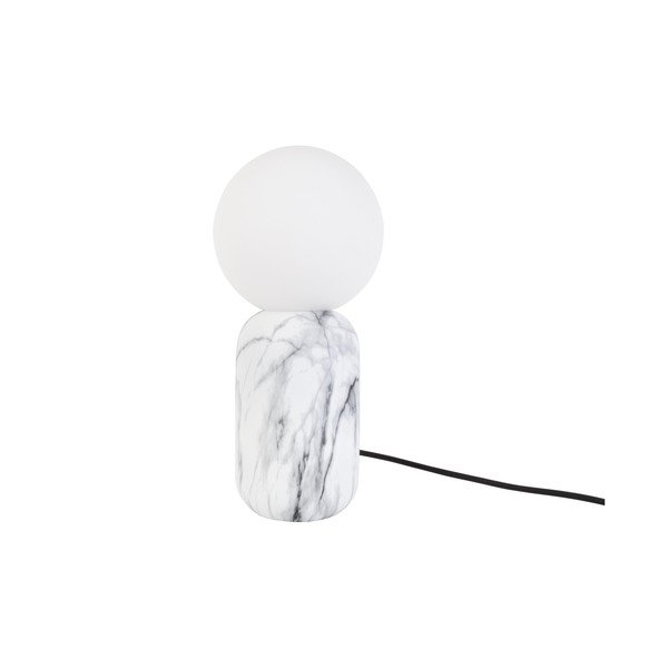 Balta galda lampa ar marmora imitāciju Leitmotiv Gala, augstums 32 cm-image-2