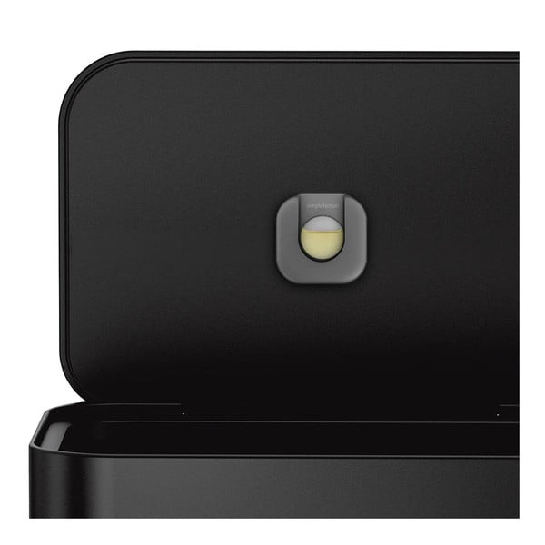 Matēti melna tērauda atkritumu tvertne ar pedāli 55 l – simplehuman-image-4