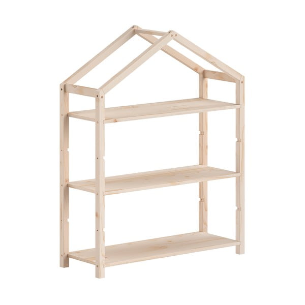 Dabīga toņa priedes masīvkoka bērnu grāmatu plaukts 111x141x40 cm Dallas – Vipack