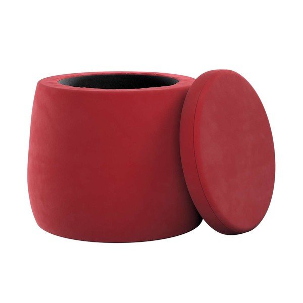 Sarkans samta bērnu pufs Posh Velvet – Yellow Tipi-image-1