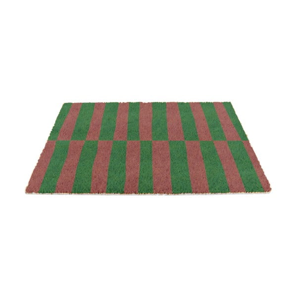 Kokosšķiedras kājslauķis 40x60 cm Pink & Green Half Stripes – Artsy Doormats