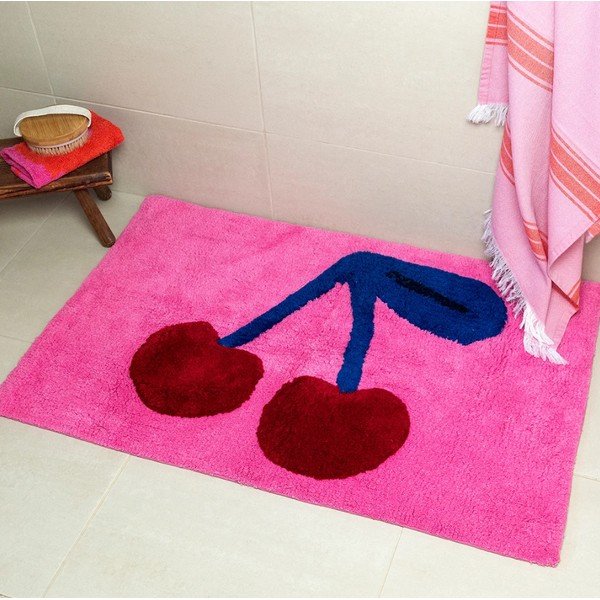 Rozā tekstila vannas istabas paklājiņš 83x52,5 cm Cherry – Rex London-image-1