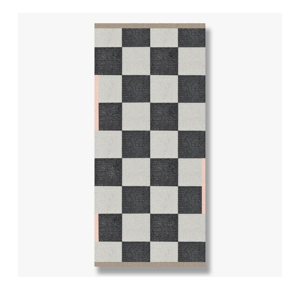 Melnbalts mazgājams paklājs 70x150 cm Square – Mette Ditmer Denmark