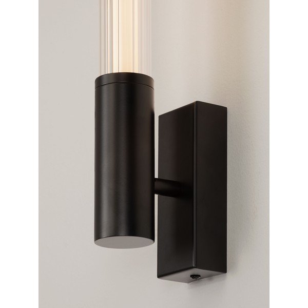 Matēti melna metāla LED sienas lampa Nold – Nova Luce-image-2