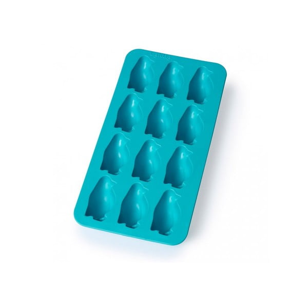 Zila silikona ledus veidne Lékué Penguin, 12 kubiņi