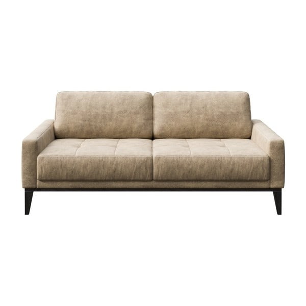 Bēšs ādas imitācijas dīvāns MESONICA Musso Tufted, 173 cm