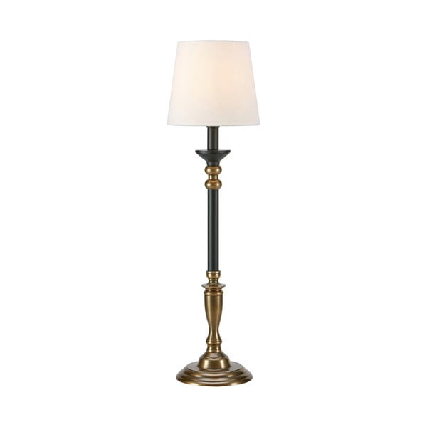 Melna/bronzas krāsas galda lampa ar auduma abažūru (augstums 73 cm) Gent – Markslöjd