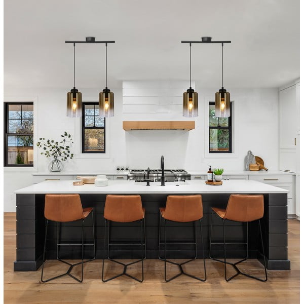 Melna piekaramā lampa ar stikla abažūru ø 10 cm Aspra – Candellux Lighting-image-1