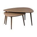 Brūni žurnālgaldiņi ar ozolkoka imitāciju (2 gab.) 70x100 cm Adda – Unique Furniture